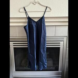 Vintage Body Drama Lingerie Medium Navy Blue Polyester Slip